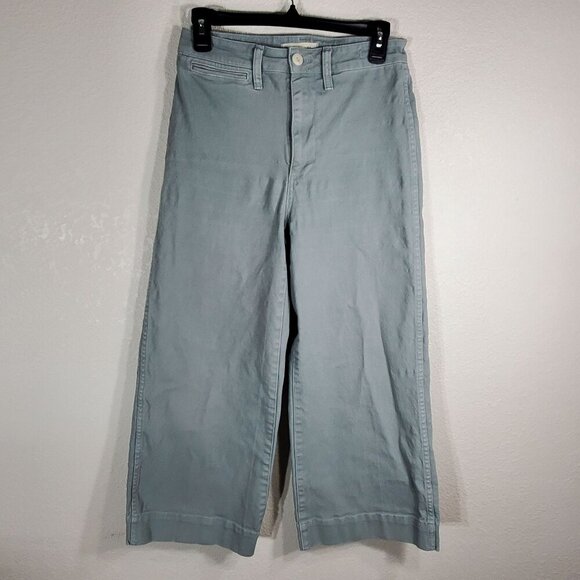 Madewell Emmett Wide-Leg Crop Pants Size 26 Light Blue Cotton/Elastane - Picture 8 of 13
